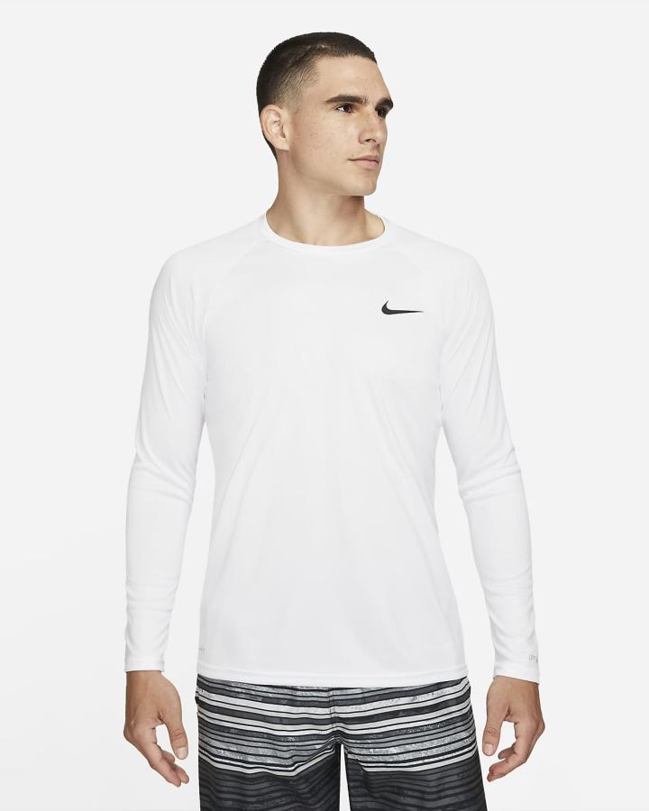 Camisas Nike Essential Long-Sleeve Hydroguard Swim Hombre Blancas | NTWZO-7631