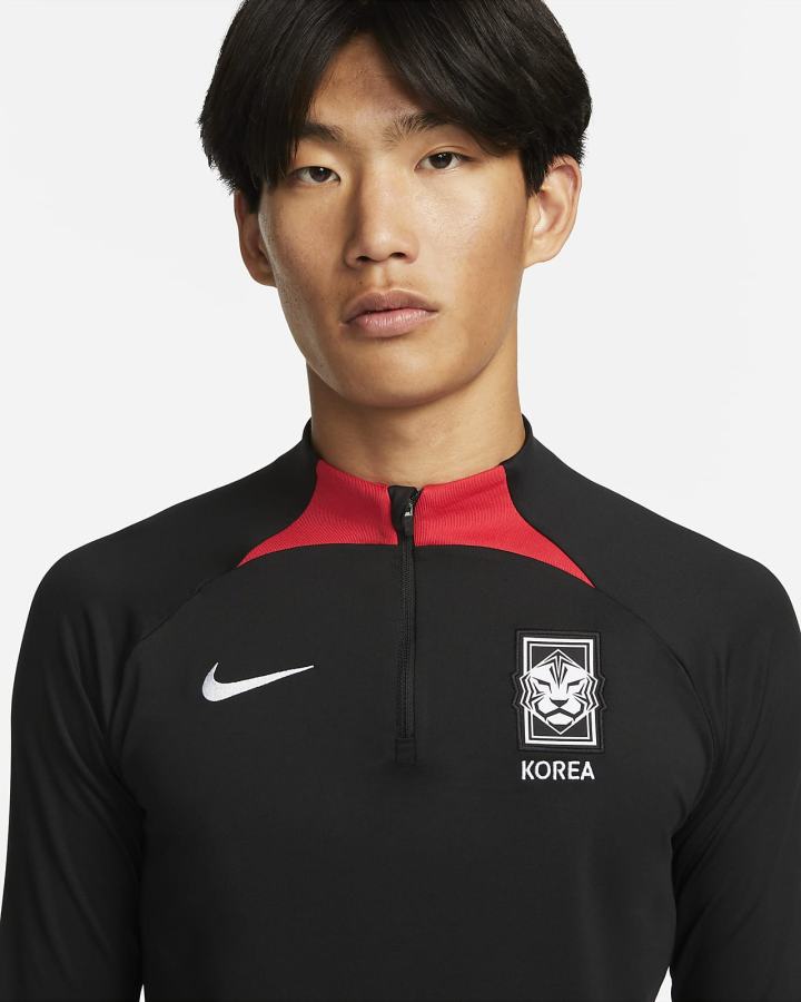 Camisas Nike Korea Strike Dri-FIT Long-Sleeve Soccer Drill Top Hombre Negras Rojas Blancas | TPCKG-8491