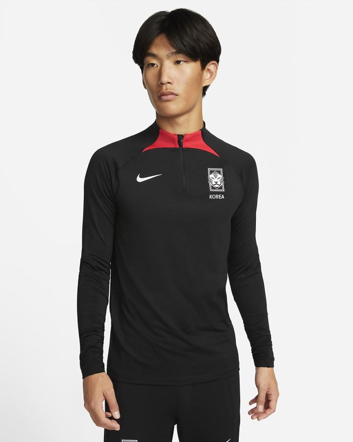 Camisas Nike Korea Strike Dri-FIT Long-Sleeve Soccer Drill Top Hombre Negras Rojas Blancas | TPCKG-8491