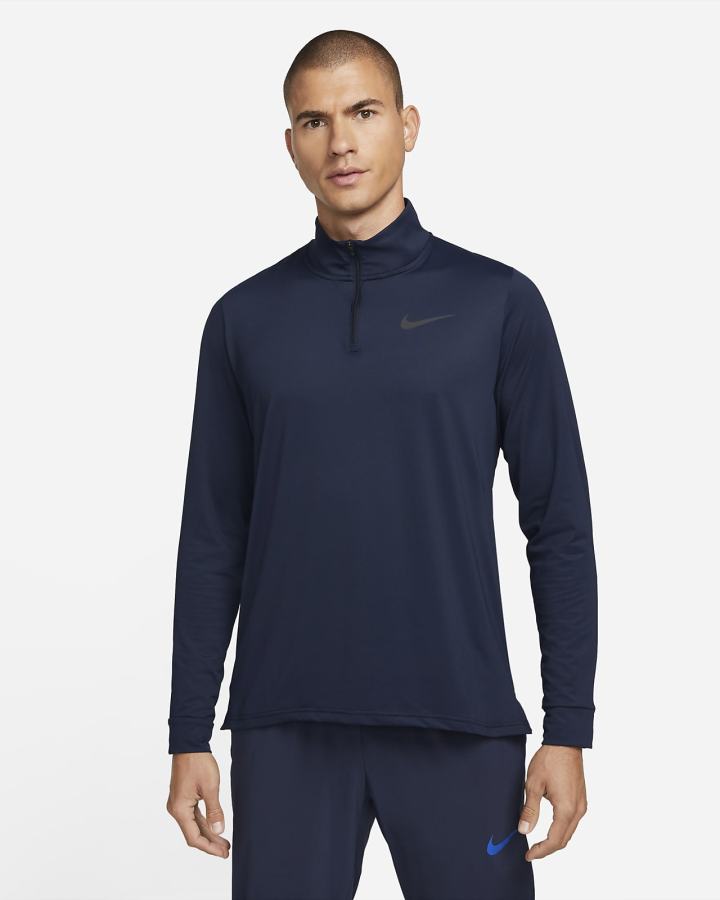 Camisas Nike Pro Dri-FIT 1/4-Zip Hyper Dry Training Top Hombre Obsidian Azul Real Negras | SJIOZ-7403