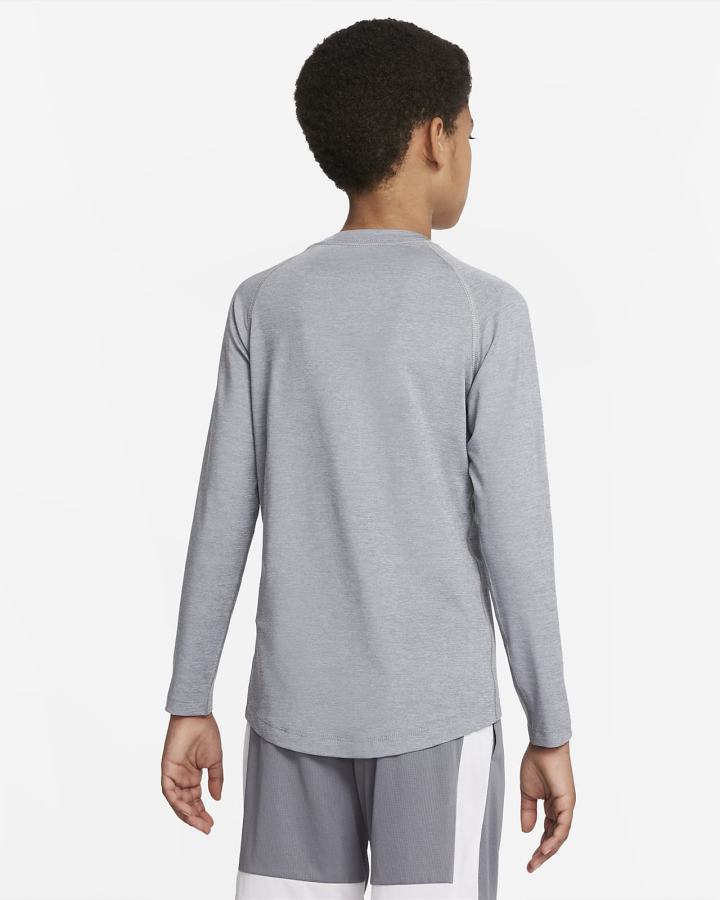 Camisas Nike Pro Dri-FIT Kids Long-Sleeve Top Niño Gris Oscuro | LRHZC-6517