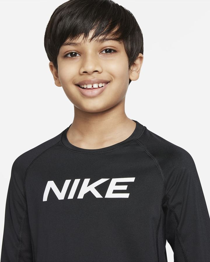Camisas Nike Pro Dri-FIT Kids Long-Sleeve Top Niño Negras | XRWID-4271