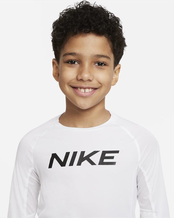 Camisas Nike Pro Dri-FIT Kids Long-Sleeve Top Niño Blancas | XWOBK-4918