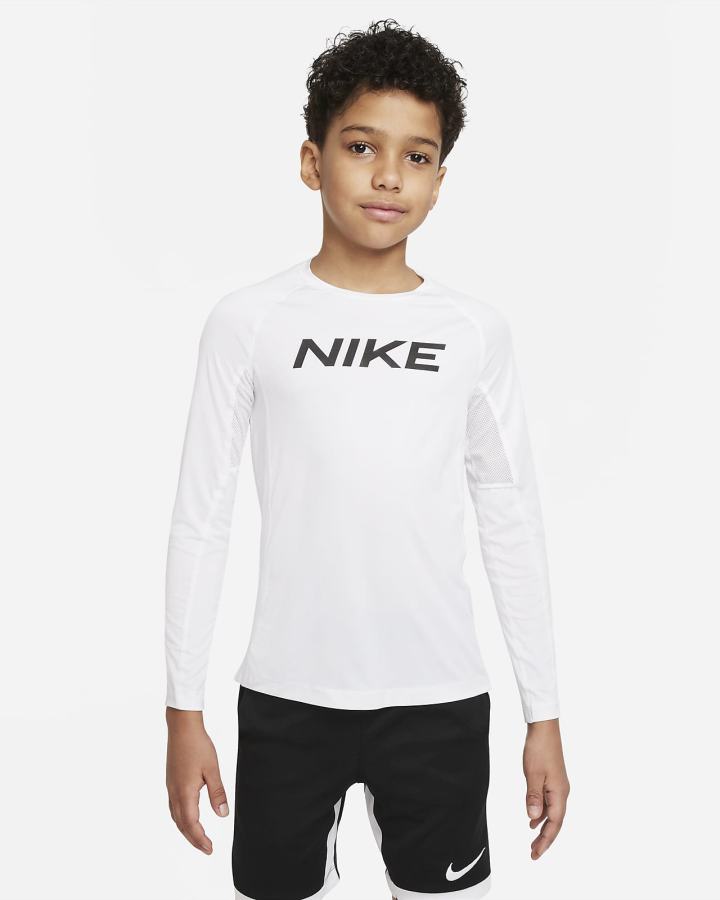 Camisas Nike Pro Dri-FIT Kids Long-Sleeve Top Niño Blancas | XWOBK-4918