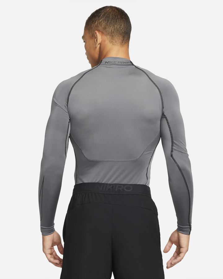 Camisas Nike Pro Dri-FIT Tight Fit Long-Sleeve Top Hombre Gris Negras | GMTQZ-4163