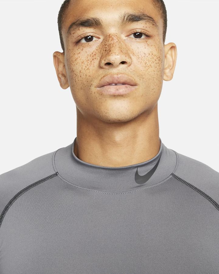 Camisas Nike Pro Dri-FIT Tight Fit Long-Sleeve Top Hombre Gris Negras | GMTQZ-4163
