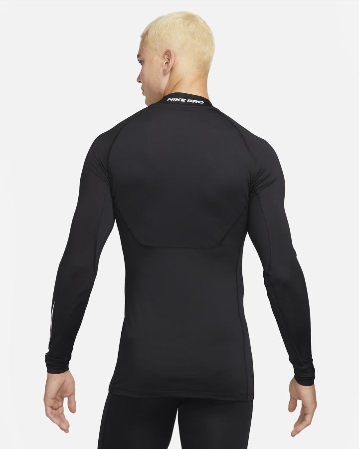 Camisas Nike Pro Dri-FIT Tight Fit Long-Sleeve Top Hombre Negras Blancas | QDGTN-8975