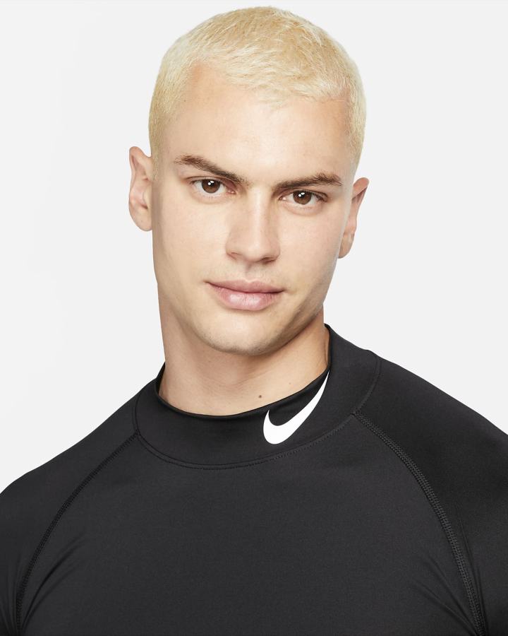 Camisas Nike Pro Dri-FIT Tight Fit Long-Sleeve Top Hombre Negras Blancas | QDGTN-8975