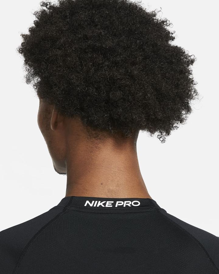 Camisas Nike Pro Dri-FIT Tight Fit Long-Sleeve Top Hombre Negras Blancas | RHBWM-9265