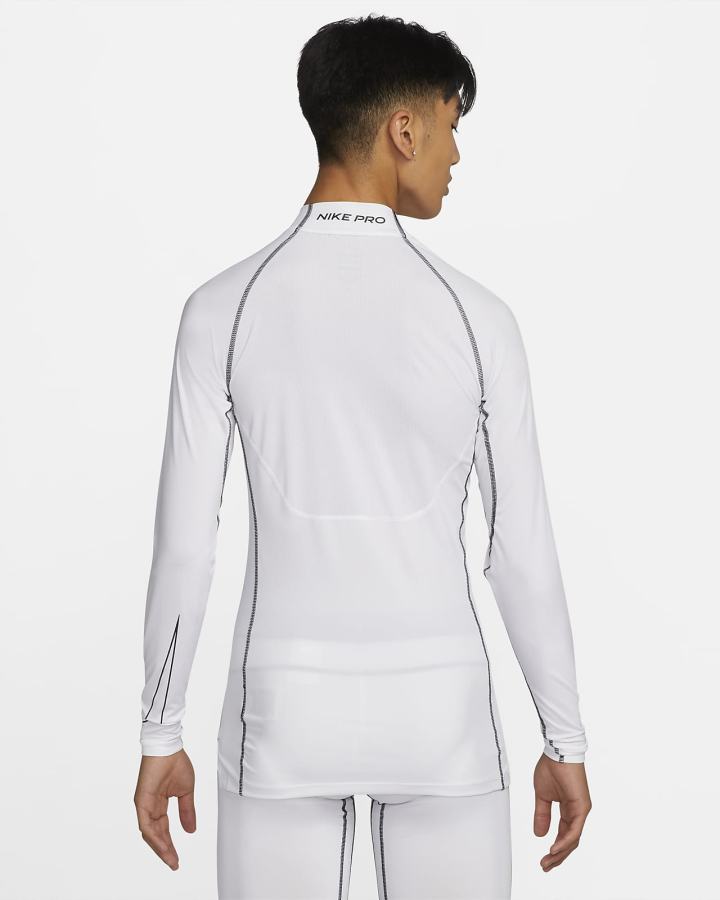 Camisas Nike Pro Dri-FIT Tight Fit Long-Sleeve Top Hombre Blancas Negras | RZLCU-1653