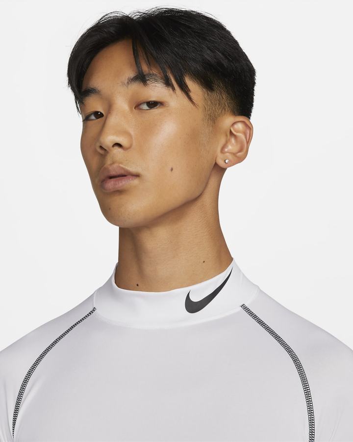 Camisas Nike Pro Dri-FIT Tight Fit Long-Sleeve Top Hombre Blancas Negras | RZLCU-1653