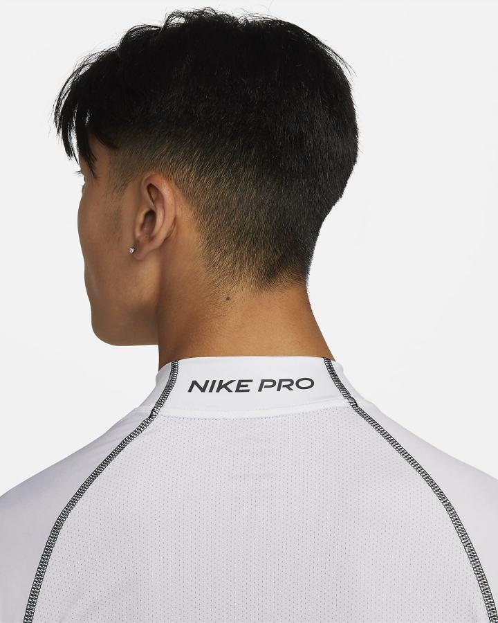 Camisas Nike Pro Dri-FIT Tight Fit Long-Sleeve Top Hombre Blancas Negras | RZLCU-1653