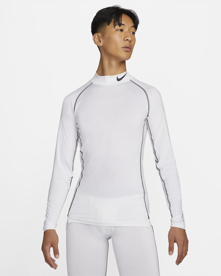 Camisas Nike Pro Dri-FIT Tight Fit Long-Sleeve Top Hombre Blancas Negras | RZLCU-1653