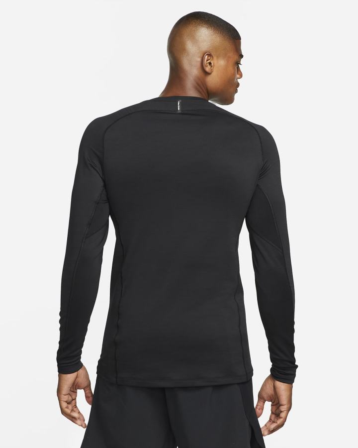 Camisas Nike Pro Long-Sleeve Crew Hombre Negras Blancas | JNWPG-0347