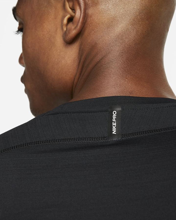 Camisas Nike Pro Long-Sleeve Crew Hombre Negras Blancas | JNWPG-0347
