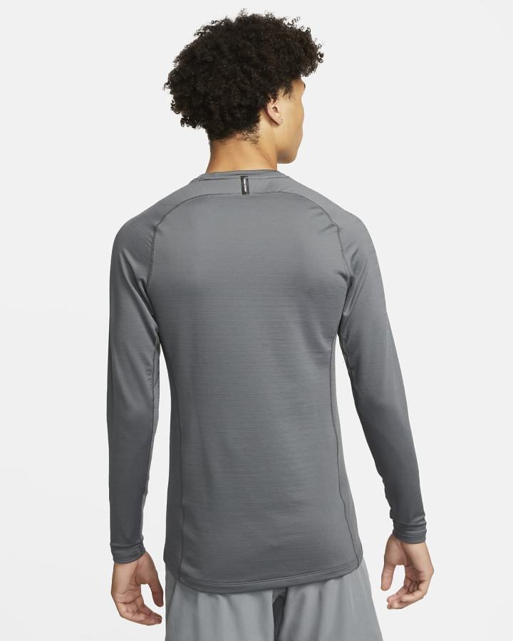 Camisas Nike Pro Long-Sleeve Crew Hombre Gris Negras | QLEMJ-0986