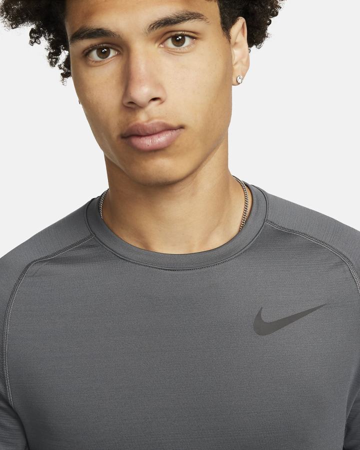Camisas Nike Pro Long-Sleeve Crew Hombre Gris Negras | QLEMJ-0986