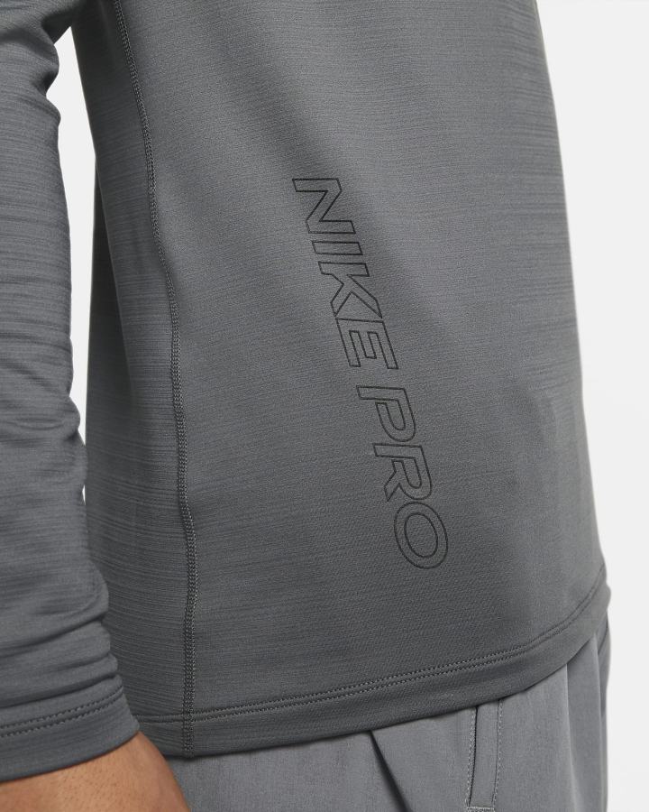 Camisas Nike Pro Long-Sleeve Crew Hombre Gris Negras | QLEMJ-0986