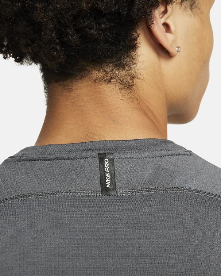 Camisas Nike Pro Long-Sleeve Crew Hombre Gris Negras | QLEMJ-0986