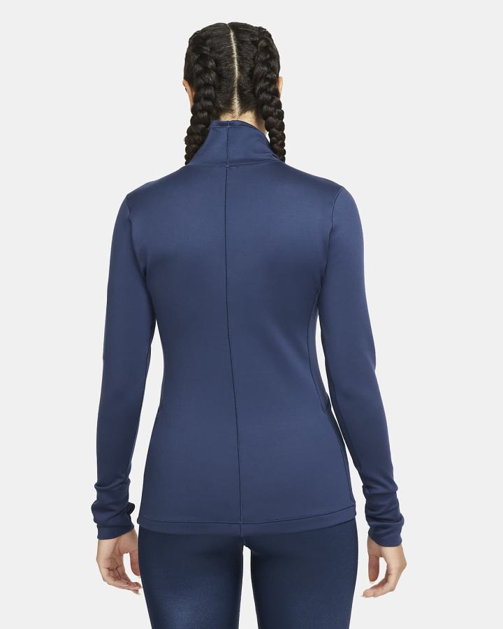 Camisas Nike Pro Therma-FIT Long-Sleeve Top Mujer Azul Marino Blancas | PQEXB-6015