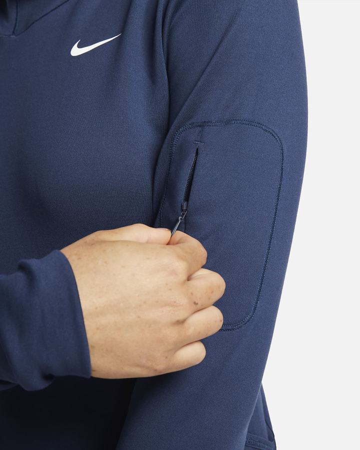 Camisas Nike Pro Therma-FIT Long-Sleeve Top Mujer Azul Marino Blancas | PQEXB-6015