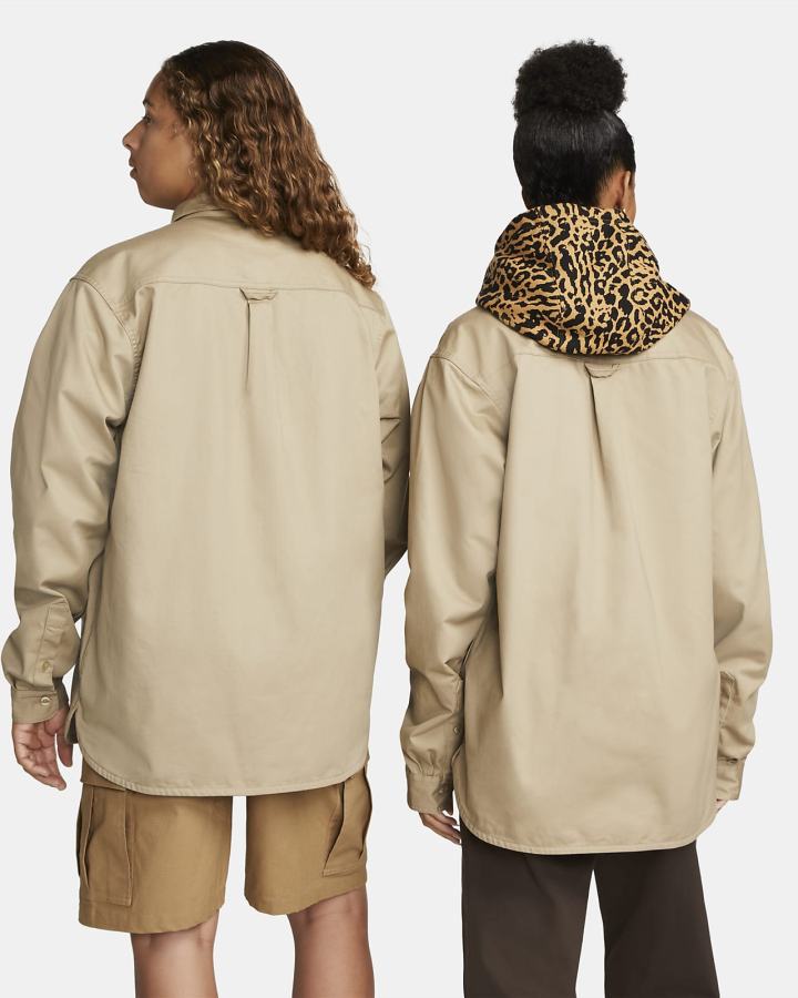 Camisas Nike SB Woven Skate Long-Sleeve Button Up Hombre Kaki | STFRK-2647