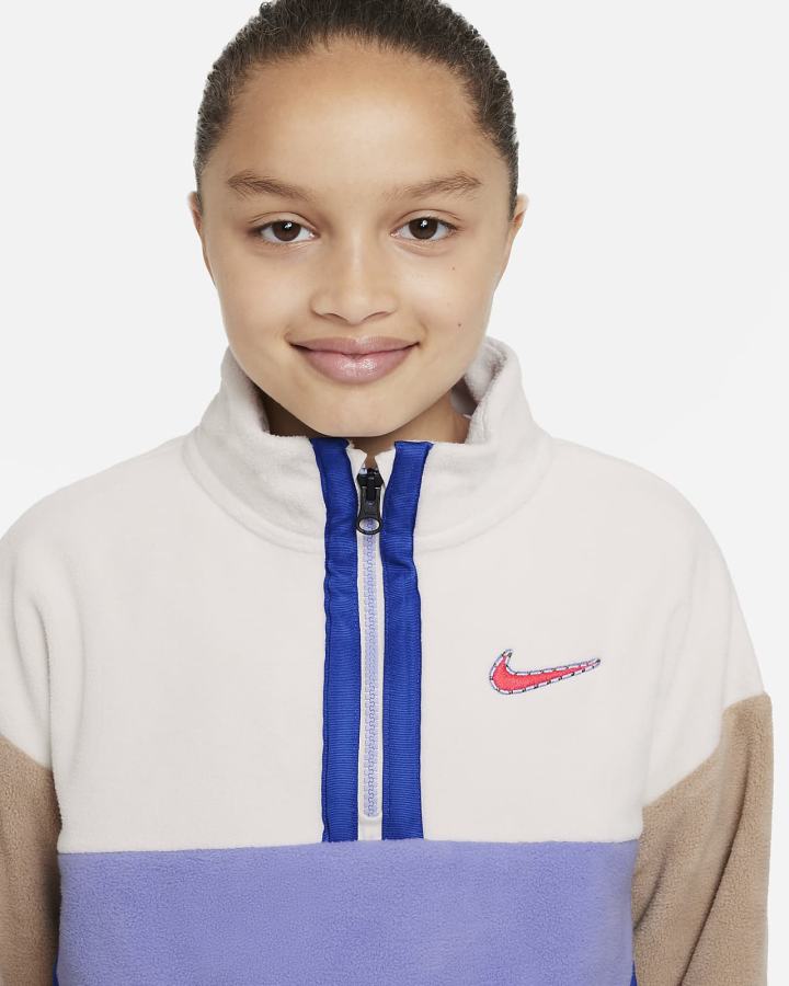 Camisas Nike Sportswear Kids Long-Sleeve Top Niña Beige Kaki Rojas | AUQWZ-8406