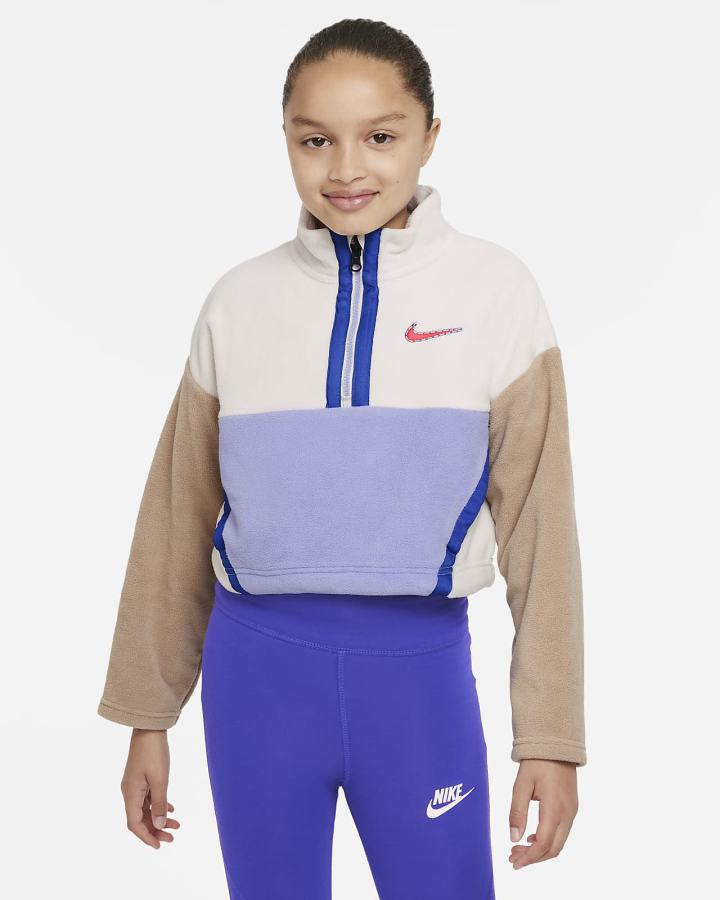 Camisas Nike Sportswear Kids Long-Sleeve Top Niña Beige Kaki Rojas | AUQWZ-8406