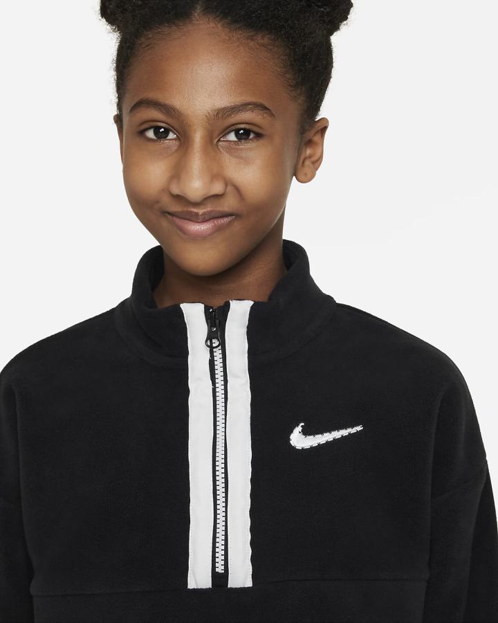Camisas Nike Sportswear Kids Long-Sleeve Top Niña Negras Blancas | IEYRW-5037