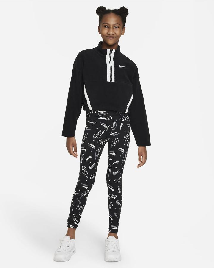 Camisas Nike Sportswear Kids Long-Sleeve Top Niña Negras Blancas | IEYRW-5037