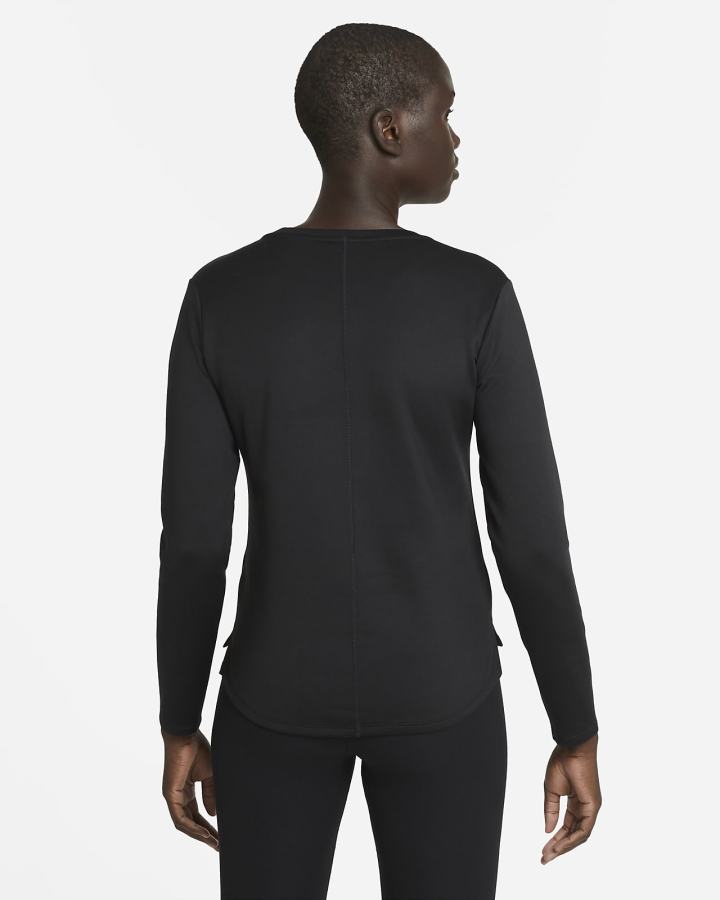 Camisas Nike Therma-FIT One Long-Sleeve Top Mujer Negras Blancas | CRTEX-4216