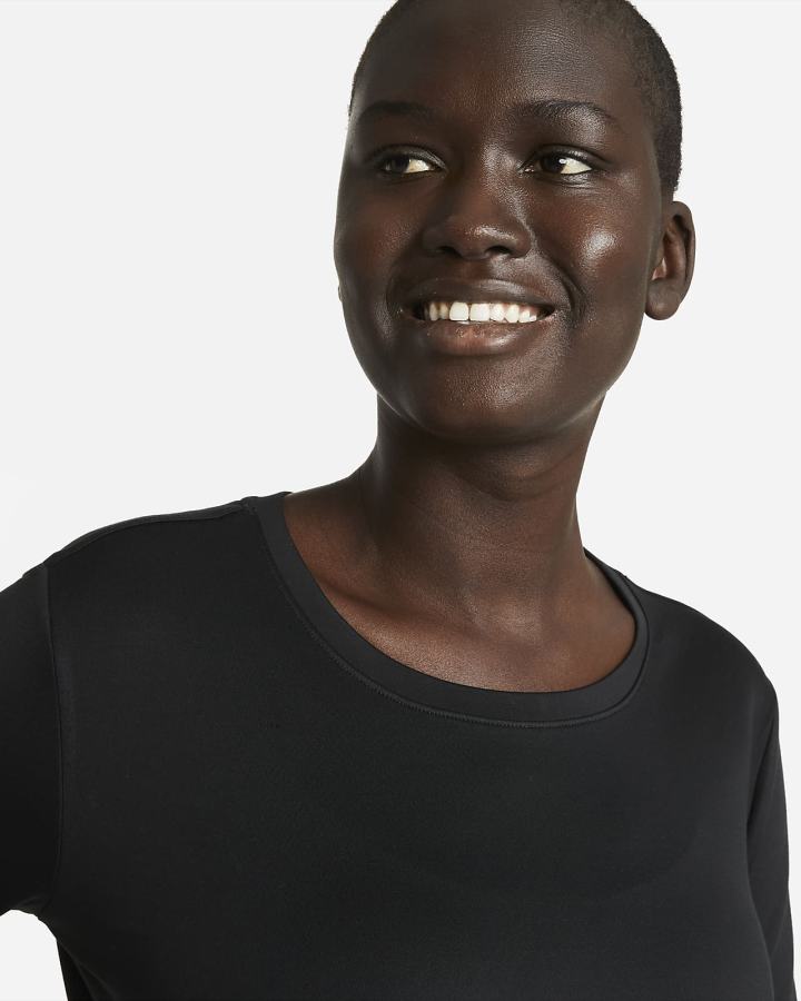 Camisas Nike Therma-FIT One Long-Sleeve Top Mujer Negras Blancas | CRTEX-4216