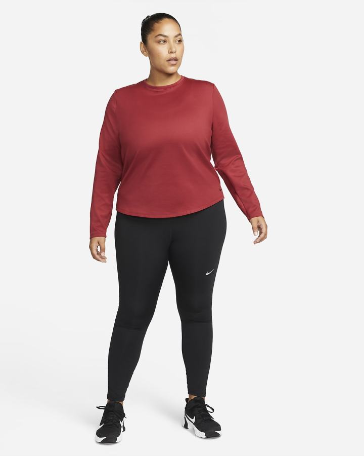 Camisas Nike Therma-FIT One Long-Sleeve Top Mujer Burdeos Negras | VRUXN-3156