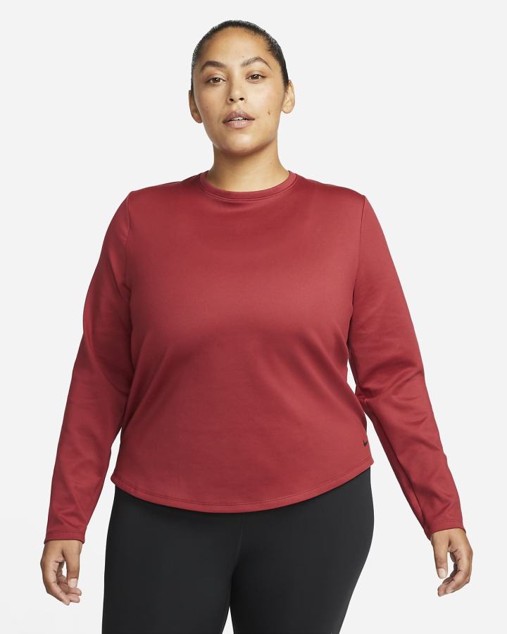 Camisas Nike Therma-FIT One Long-Sleeve Top Mujer Burdeos Negras | VRUXN-3156