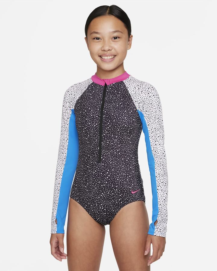 Camisas Nike Water Dots Kids Long-Sleeve One Piece Niña Negras | FKQIA-1978