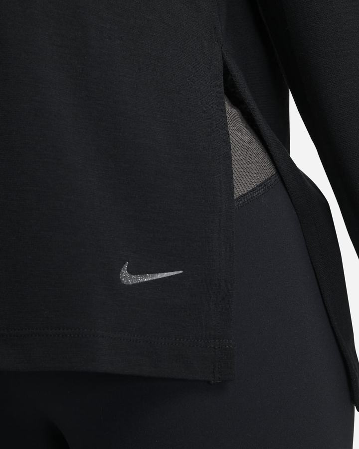 Camisas Nike Yoga Dri-FIT Long-Sleeve Top Mujer Negras Gris | DQVPF-9650