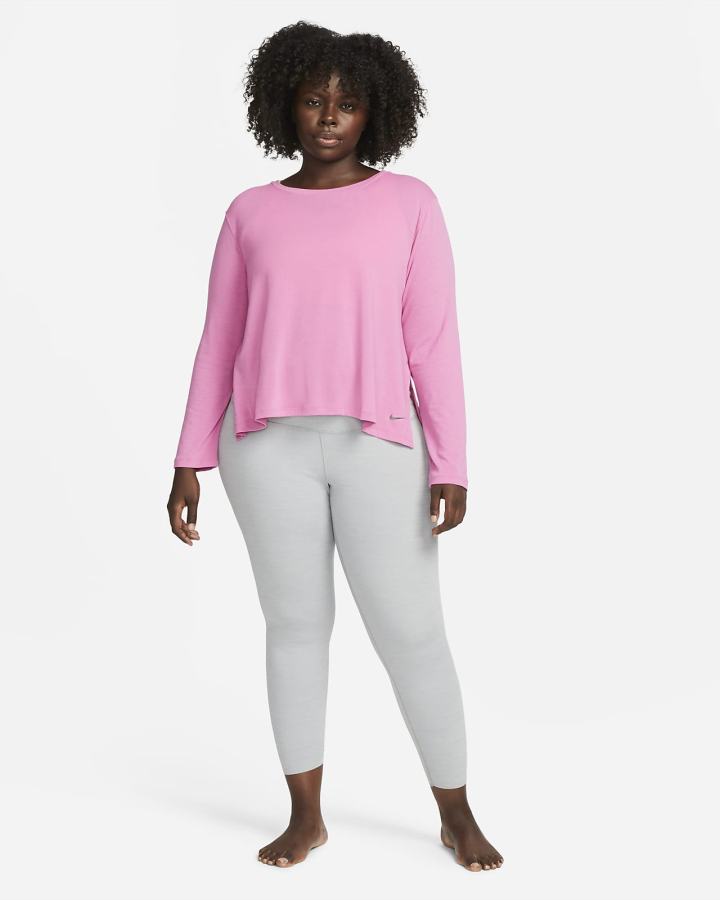 Camisas Nike Yoga Dri-FIT Long-Sleeve Top Mujer Negras Gris | DQVPF-9650