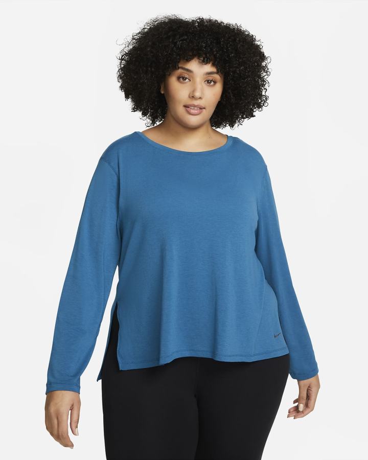 Camisas Nike Yoga Dri-FIT Long-Sleeve Top Mujer Gris | DYRPF-7153