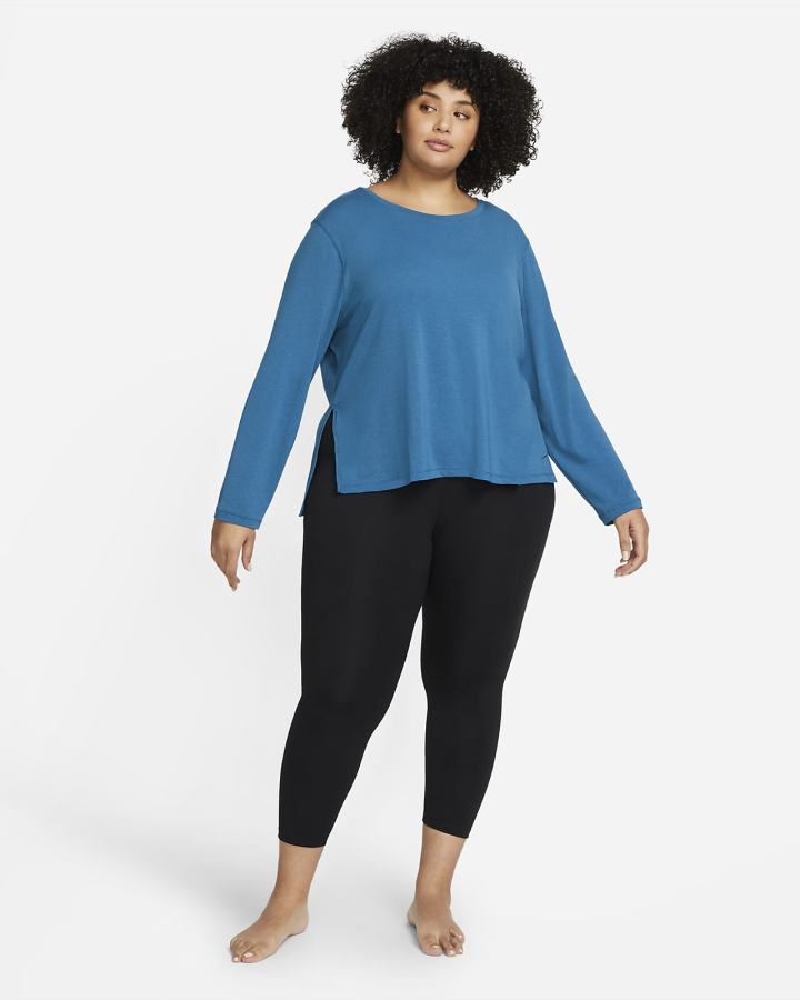 Camisas Nike Yoga Dri-FIT Long-Sleeve Top Mujer Negras Gris | FLYNS-6248