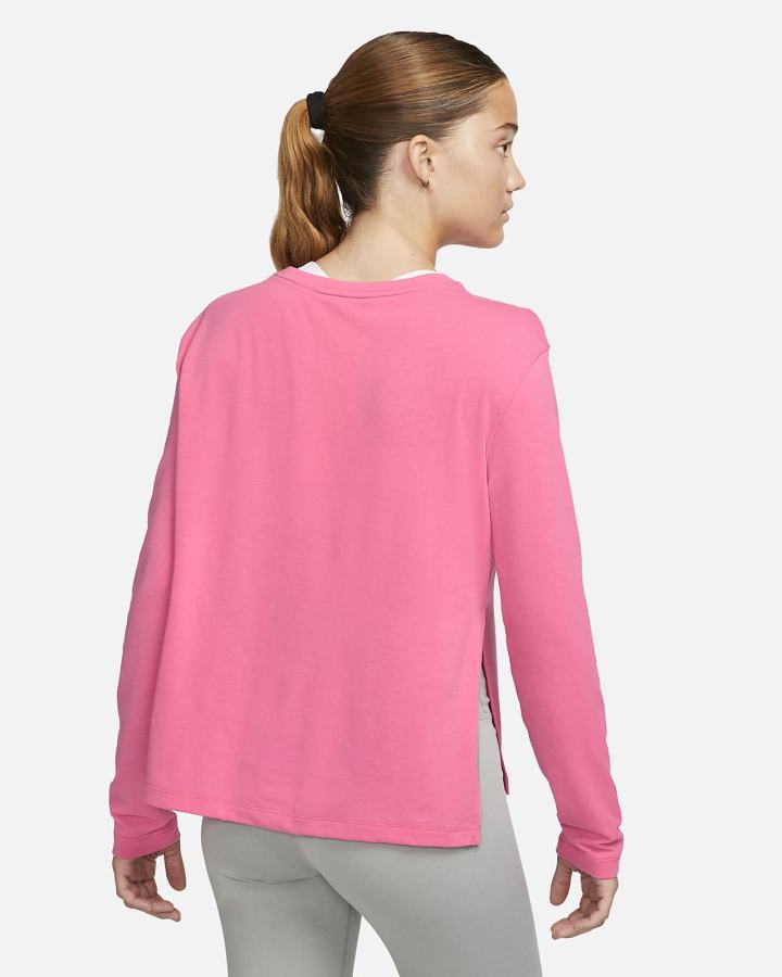 Camisas Nike Yoga Dri-FIT Long-Sleeve Top Mujer Gris | QNHAV-8317