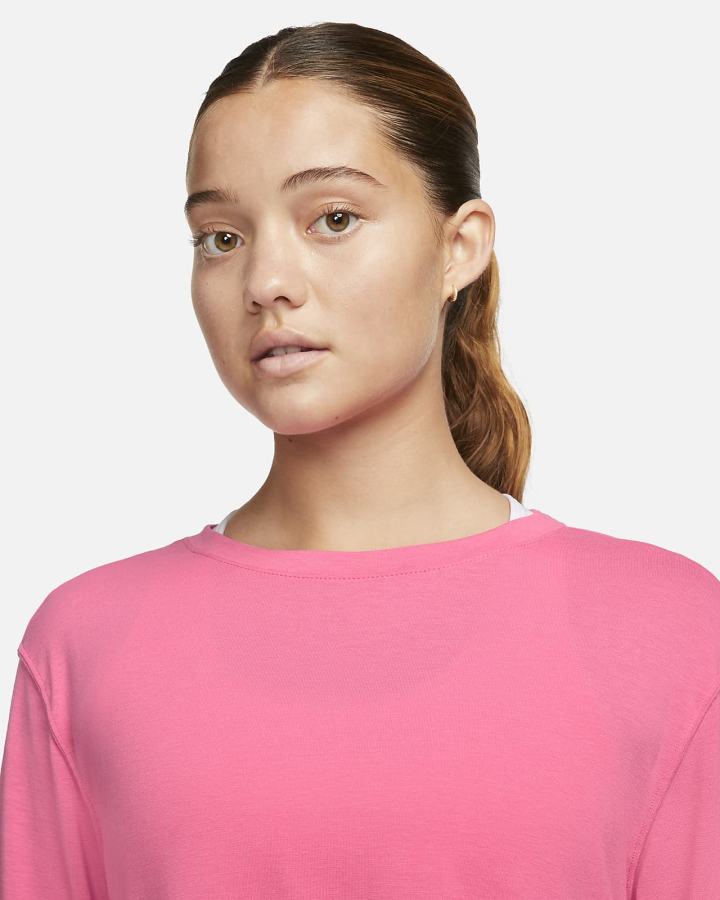 Camisas Nike Yoga Dri-FIT Long-Sleeve Top Mujer Gris | QNHAV-8317