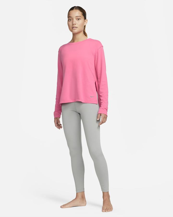 Camisas Nike Yoga Dri-FIT Long-Sleeve Top Mujer Gris | QNHAV-8317