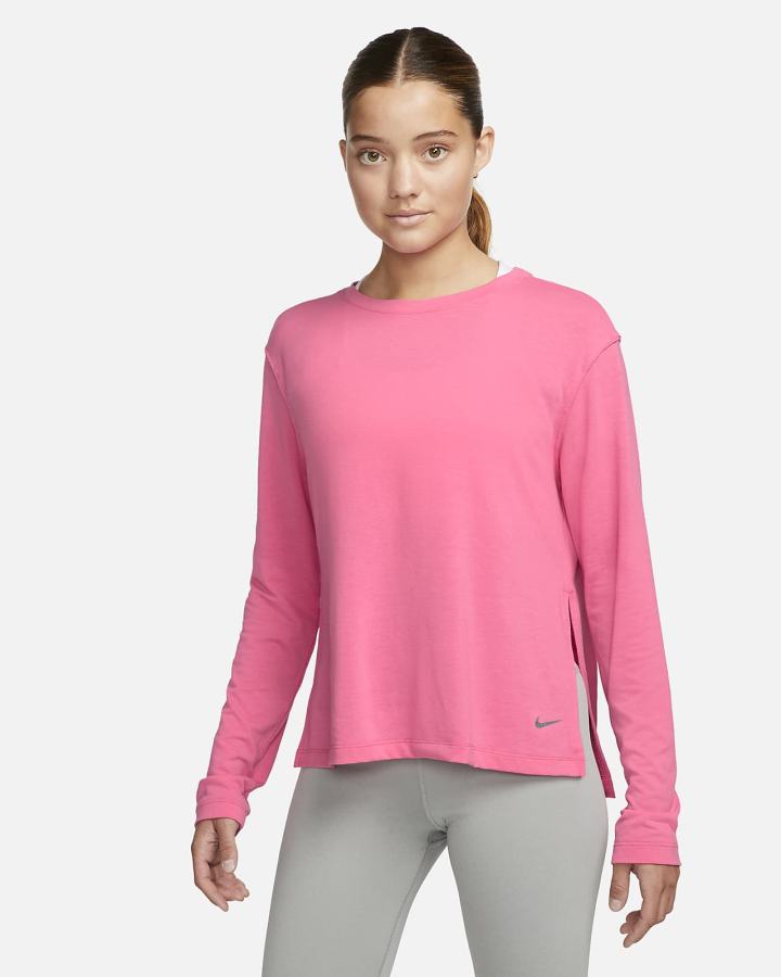 Camisas Nike Yoga Dri-FIT Long-Sleeve Top Mujer Gris | QNHAV-8317