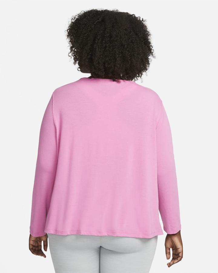 Camisas Nike Yoga Dri-FIT Long-Sleeve Top Mujer Fucsia Gris | RCAEI-6245