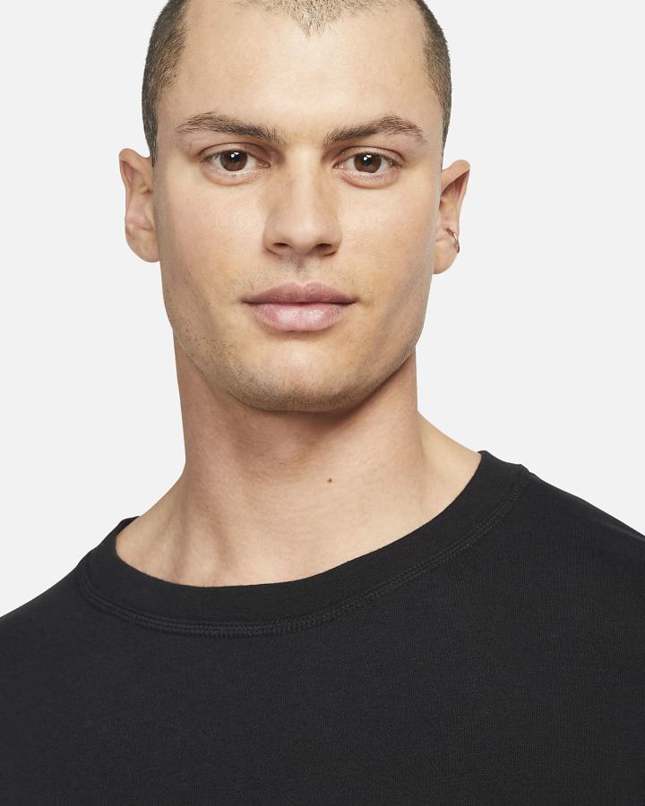 Camisas Nike Yoga Therma-FIT Estampadas Top Hombre Negras | IYXBH-7869