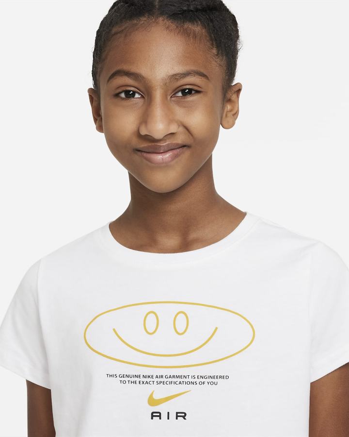Camiseta Nike Air Kids Cropped Niña Blancas | DCGEA-5786
