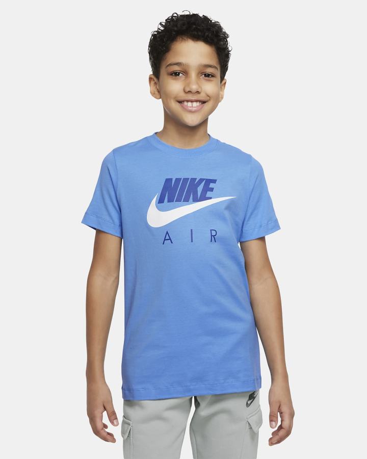 Camiseta Nike Air Kids Niño Azules | QLGVA-2873