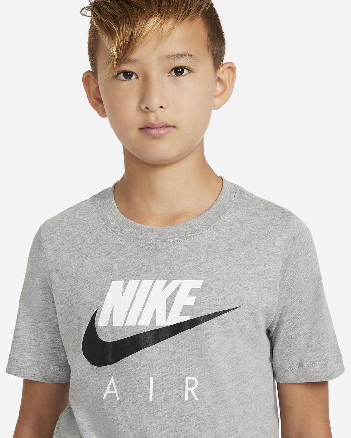 Camiseta Nike Air Kids Niño Gris Oscuro | ADHGS-4207