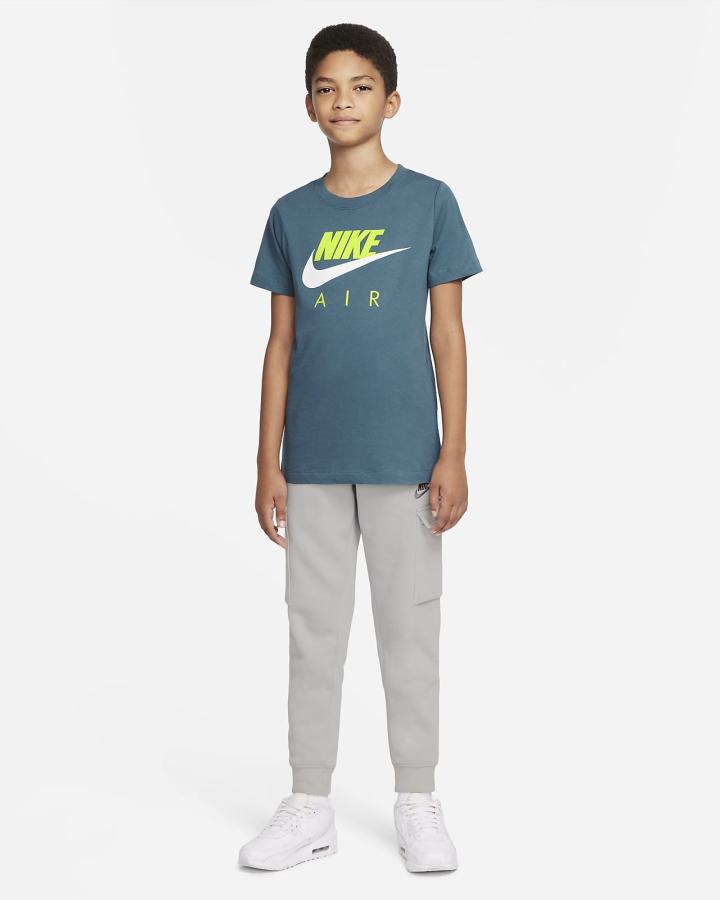 Camiseta Nike Air Kids Niño Gris Verde | PORCA-5016