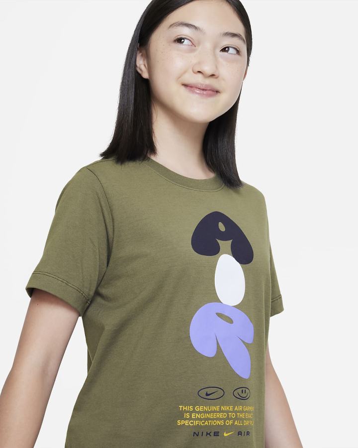 Camiseta Nike Air Kids Niño Verde Oliva | IDFEW-2197